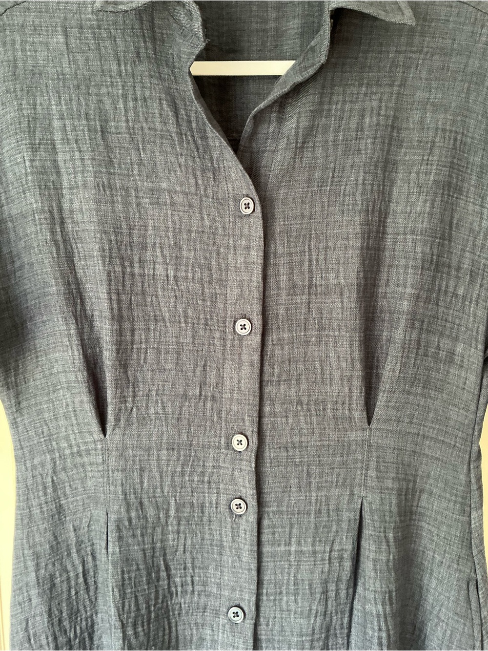 NWOT Max Studio London Denim Blue Sleeveless Shirt Dress 👗 - Picture 4 of 8